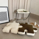 Plush Throw Pillow Ultra Soft Cushion Puzzle Special Shaped for Sofa Bed Window Home Decor White