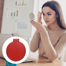 Single Sided Folding Circular Mirror Plastic Portable Compact Cosmetic Pocket Mirror Red
