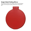 Single Sided Folding Circular Mirror Plastic Portable Compact Cosmetic Pocket Mirror Red