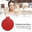 Single Sided Folding Circular Mirror Plastic Portable Compact Cosmetic Pocket Mirror Red