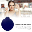 Single Sided Folding Circular Mirror Plastic Portable Compact Cosmetic Pocket Mirror Blue