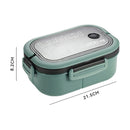 1200ml Bento Lunch Box Double Layer Insulation Lunch Box Container with Fork Spoon for Students Office Workers Green