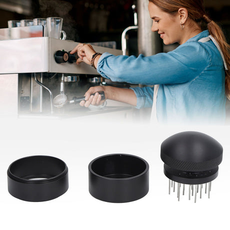 Coffee Needle Distributor Rust Resistant Stainless Steel Needle Coffee Stirrer with Base for Cafes Home 51MM