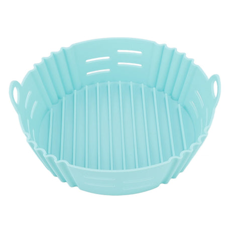 Fryer Silicone Liner Heat Resistant Elastic Washable Food Grade Reusable Fryer Basket for Cooking Blue