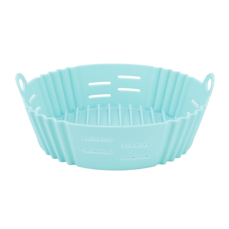 Fryer Silicone Liner Heat Resistant Elastic Washable Food Grade Reusable Fryer Basket for Cooking Blue