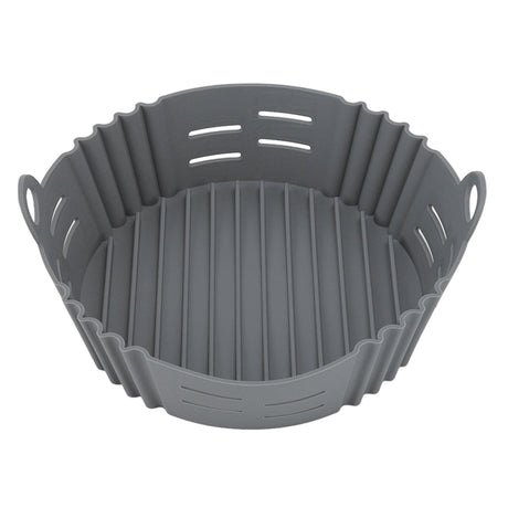 Fryer Silicone Liner Heat Resistant Elastic Washable Food Grade Reusable Fryer Basket for Cooking Grey