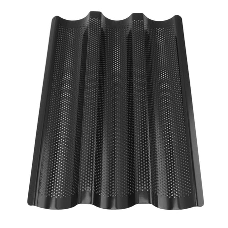 Baguette Pan Stainless Steel U Shape Uniform Heating Perforated Design French Bread Baking Pan for Home Baguette