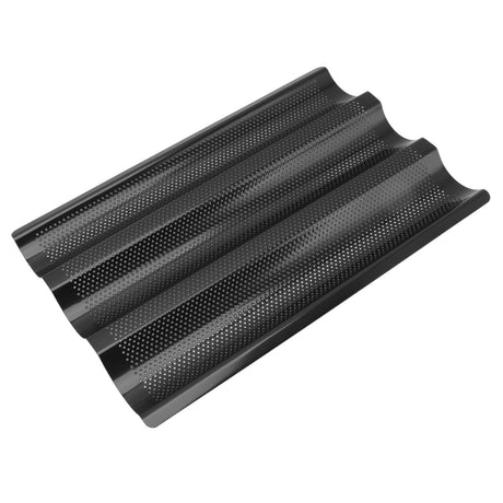 Baguette Pan Stainless Steel U Shape Uniform Heating Perforated Design French Bread Baking Pan for Home Baguette