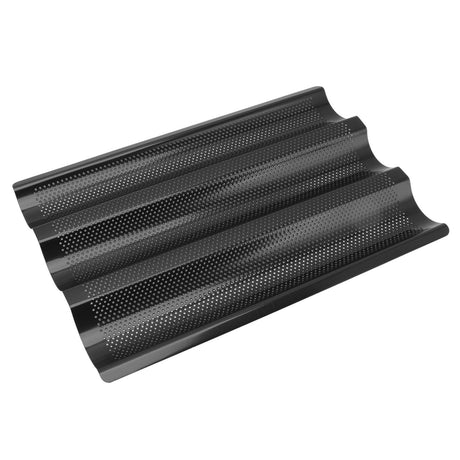 Baguette Pan Stainless Steel U Shape Uniform Heating Perforated Design French Bread Baking Pan for Home Baguette