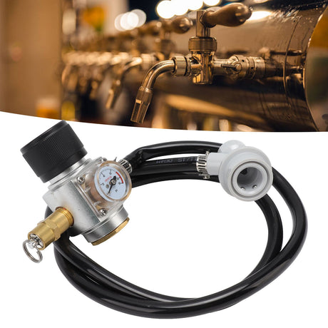 Soda Water Automatic Beer Maker 2nd Stage Pressure Gauge Black Hose Distributor Set with Safety Valve for Household