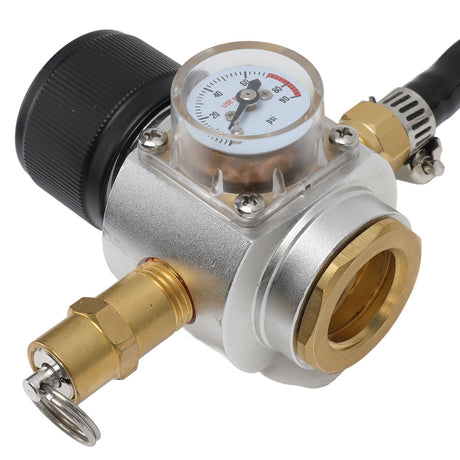 Soda Water Automatic Beer Maker 2nd Stage Pressure Gauge Black Hose Distributor Set with Safety Valve for Household