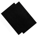 2 Pcs Bar Service Mat Black Waterproof Heat Insulating PVC Bar Countertop Spill Mat 45x30x1cm