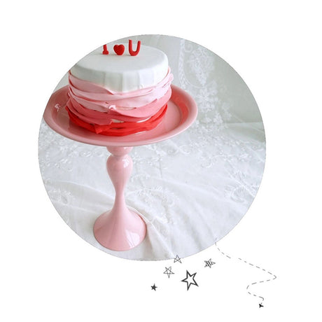Cake Stand Minimalist Stable Decorative Multi Functional Cake Tray Holder for Cupcake Dessert Fruit Pink S