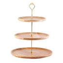 Fruit Plate Wood Natural Textured Simple Elegant Strong Durable Food Tray Cake Fruit Serving Tray 20+25+30cm Three Layers