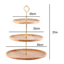Fruit Plate Wood Natural Textured Simple Elegant Strong Durable Food Tray Cake Fruit Serving Tray 20+25+30cm Three Layers