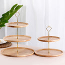 Fruit Plate Wood Natural Textured Simple Elegant Strong Durable Food Tray Cake Fruit Serving Tray 20+25+30cm Three Layers