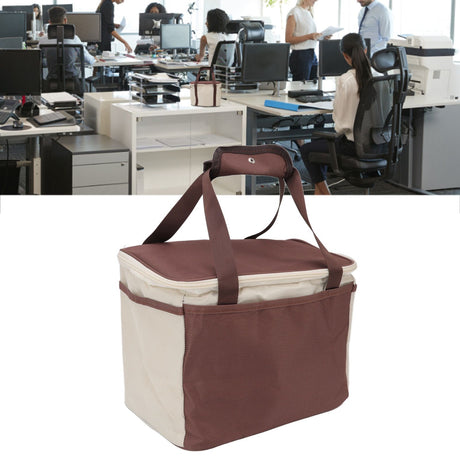 Insulated Lunch Bag Leak Proof Portable Reusable Lunch Box for Students Men Women and Office Workers L Coffee