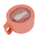 Insulated Bowl Leakage Proof 304 Stainless Steel Interior Thermal Soup Bowl with Handle for Noodle Bento 850ml Orange