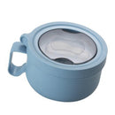 Insulated Bowl Leakage Proof 304 Stainless Steel Interior Thermal Soup Bowl with Handle for Noodle Bento 850ml Blue