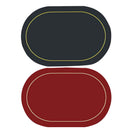 2Pcs Leather Oval Dining Food Mat Oil Proof Insulation Restaurant Table Home Hotel Non Slip Bowl Pad Placemat Black