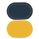 2Pcs Leather Oval Dining Food Mat Oil Proof Insulation Restaurant Table Home Hotel Non Slip Bowl Pad Placemat Blue