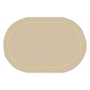 2Pcs Leather Oval Dining Food Mat Oil Proof Insulation Restaurant Table Home Hotel Non Slip Bowl Pad Placemat Light Gray