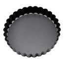 6PCS Removable Bottom Tart Pan Non Stick Coating Carbon Steel Black Quiche Pan for Kitchen