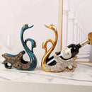 Luxury Swan Wine Rack Innovative Desktop Wine Cabinet Decorative Ornaments for Living Room Office Blue