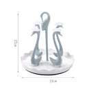Swan Cup Holder with Rotating Drip Tray Plastic Rotatable Drinking Cup Drainer Stand Rack for Home Kitchen Blue 4 Heads