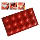 Semi Sphere Mold 15 Holes Silicone Semicircle Baking Mold for Cake Chocolate Mousse