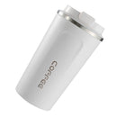 Smart Temperature Display Coffee Cup Portable 304 Stainless Steel Insulation Cup Simple Style Pure Color Generation 2nd White 380ml
