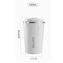 Smart Temperature Display Coffee Cup Portable 304 Stainless Steel Insulation Cup Simple Style Pure Color Generation 2nd White 380ml