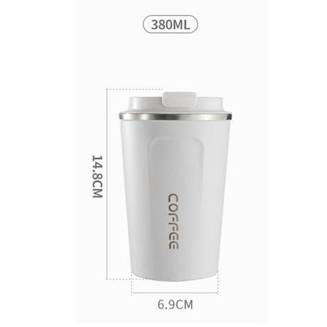 Smart Temperature Display Coffee Cup Portable 304 Stainless Steel Insulation Cup Simple Style Pure Color Generation 2nd White 380ml