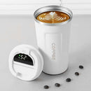 Smart Temperature Display Coffee Cup Portable 304 Stainless Steel Insulation Cup Simple Style Pure Color Generation 2nd White 380ml