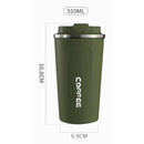 Smart Temperature Display Coffee Cup Portable 304 Stainless Steel Insulation Cup Simple Style Pure Color Generation 2nd Green 510ml