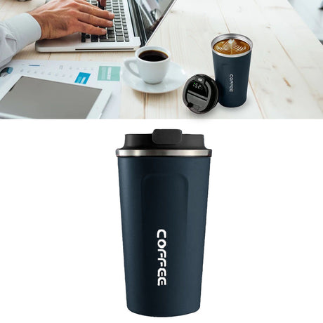 Smart Temperature Display Coffee Cup Portable 304 Stainless Steel Insulation Cup Simple Style Pure Color Generation 2nd Blue 510ml