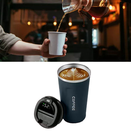 Smart Temperature Display Coffee Cup Portable 304 Stainless Steel Insulation Cup Simple Style Pure Color Generation 2nd Blue 510ml