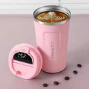Smart Temperature Display Coffee Cup Portable 304 Stainless Steel Insulation Cup Simple Style Pure Color Generation 2nd Pink 380ml