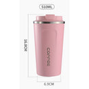 Smart Temperature Display Coffee Cup Portable 304 Stainless Steel Insulation Cup Simple Style Pure Color Generation 2nd Pink 510ml