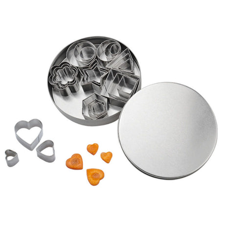 24 Pcs Cookie Cutters Set Biscuit Mould 430 Stainless Steel Vegetable Fruit Cutters for DIY Baking Cooking