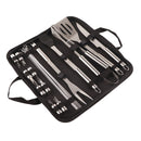 20pcs Barbecue Utensils Food Grade Stainless Steel Skewer Fork Knife BBQ Tool Set for Camping Hiking