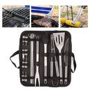 20pcs Barbecue Utensils Food Grade Stainless Steel Skewer Fork Knife BBQ Tool Set for Camping Hiking