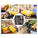 20pcs Barbecue Utensils Food Grade Stainless Steel Skewer Fork Knife BBQ Tool Set for Camping Hiking