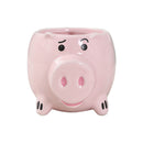 Ceramic Coffee Mug Wide Mouth Piggy Cute Water Cup with Handle for Home Cafe Office Pink