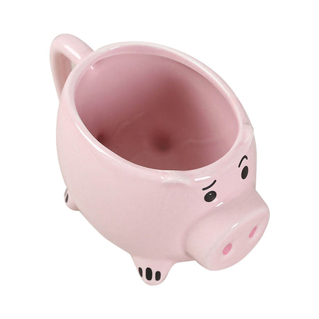 Ceramic Coffee Mug Wide Mouth Piggy Cute Water Cup with Handle for Home Cafe Office Pink
