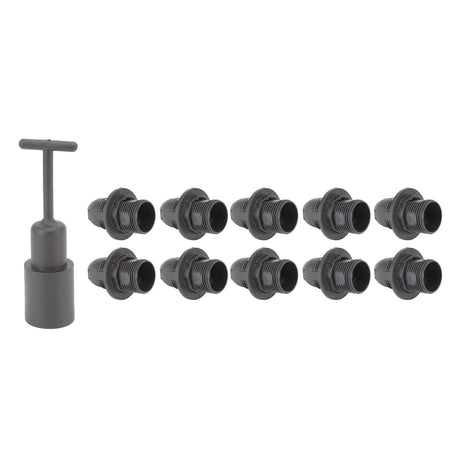 10PCS E14 Lamp Holder ABS with Sleeve High Temperature Resistant Light Socket Base for Home Black