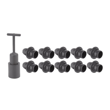 10PCS E14 Lamp Holder ABS with Sleeve High Temperature Resistant Light Socket Base for Home Black