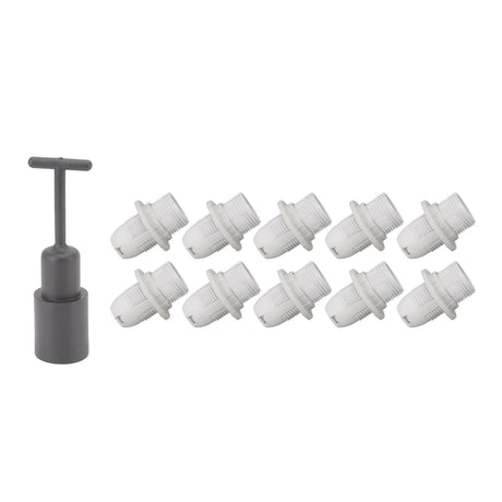 10PCS E14 Lamp Holder ABS with Sleeve High Temperature Resistant Light Socket Base for Home White