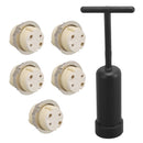 5Pcs G9 Ceramic Lamp Holder Temperature Resistance Zinc Alloy Ring Light Bulb Base Socket with Socket Ring Removal Tool