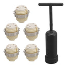 5Pcs G9 Ceramic Lamp Holder Temperature Resistance Zinc Alloy Ring Light Bulb Base Socket with Socket Ring Removal Tool